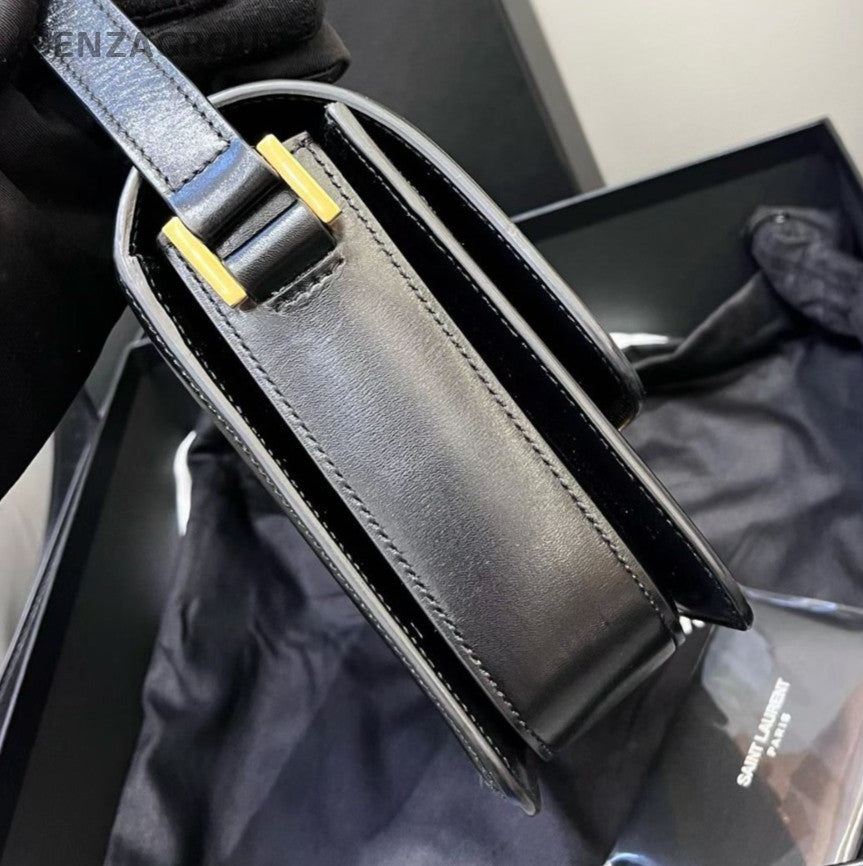 Saint Laurent Solferino 2Way Shoulder Bag Crossbody Black Gold Women Classic