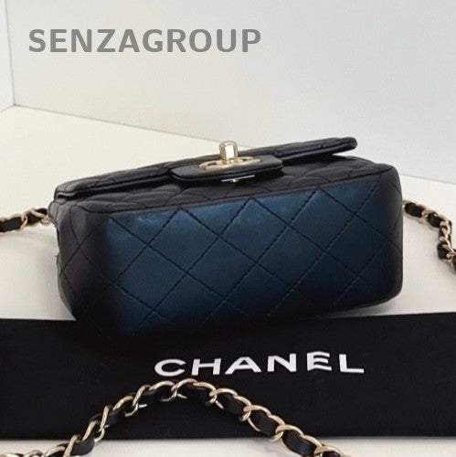 Chanel Classic Flap Chain Shoulder Bag Crossbody Black Gold Women Designer