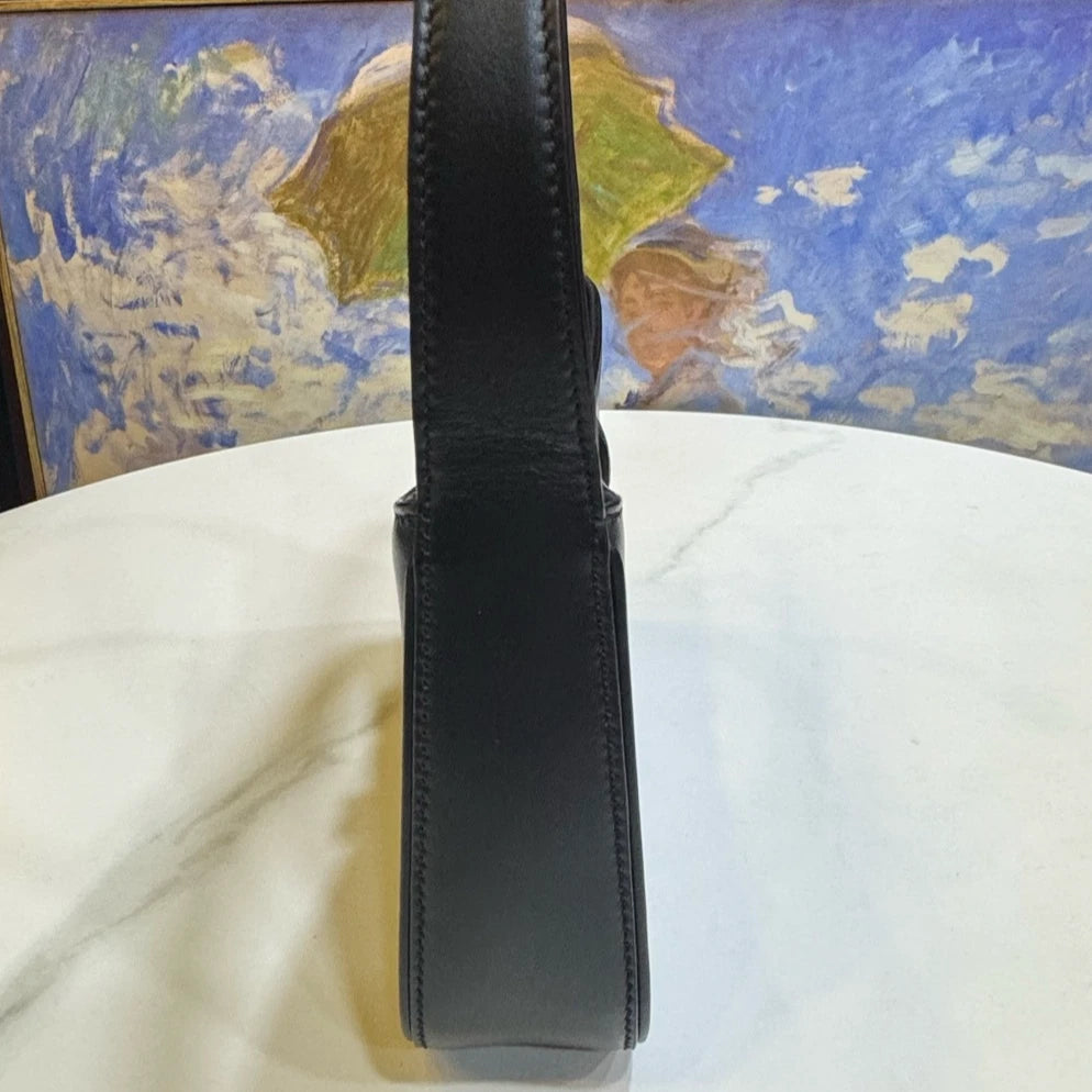 Saint Laurent Black Gold Mini Hobo Shoulder Handbag For Women