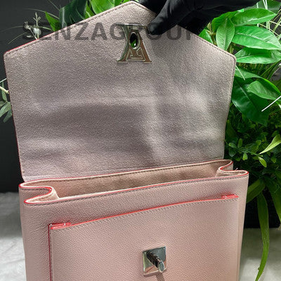 Louis Vuitton Lockme Messenger Bag Pink Silver Hardware Women's Fashion