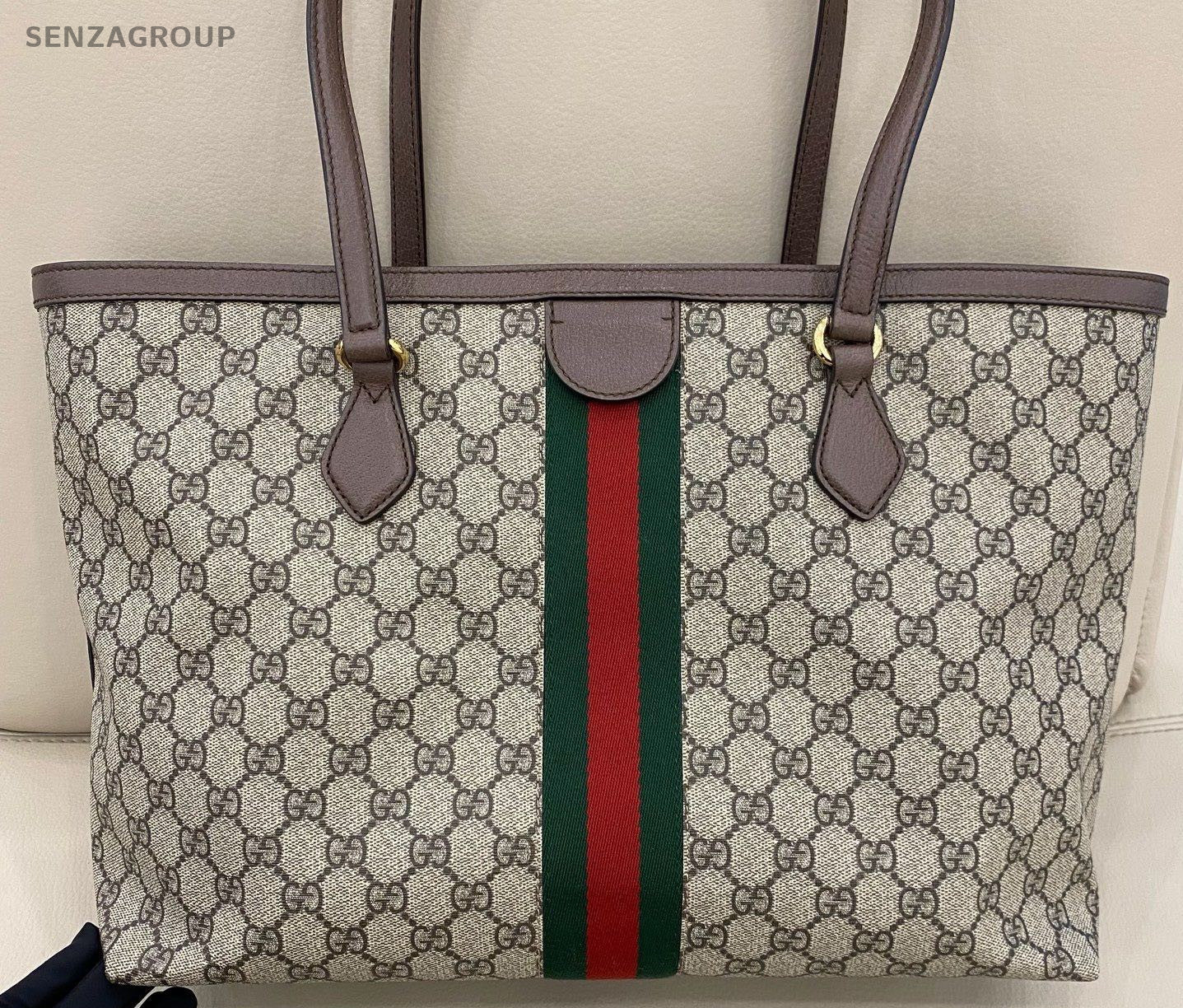 Gucci Ophidia MM Tote Shoulder Bag Beige Brown Used Women Classic