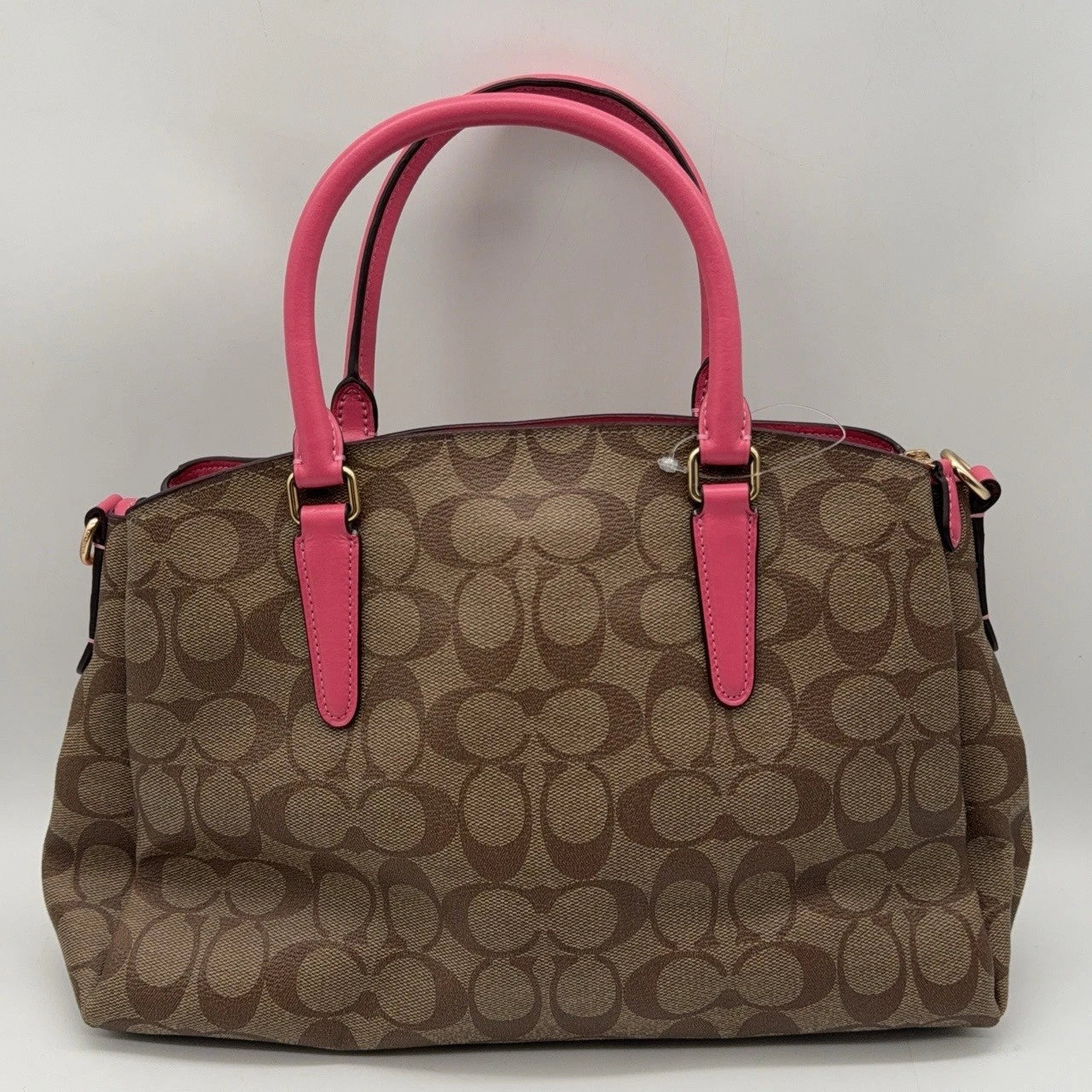 Coach Brown Monogram Canvas Tote Crossbody Shoulder Handbag For Women