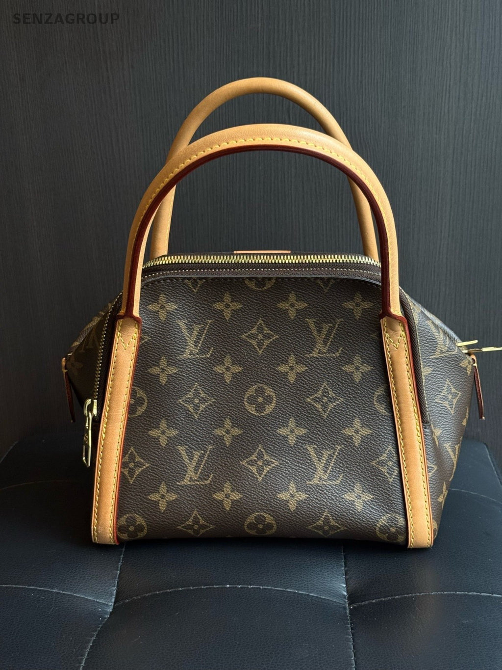 Louis Vuitton Lindy PM Monogram Top Handle Handbag Brown Women