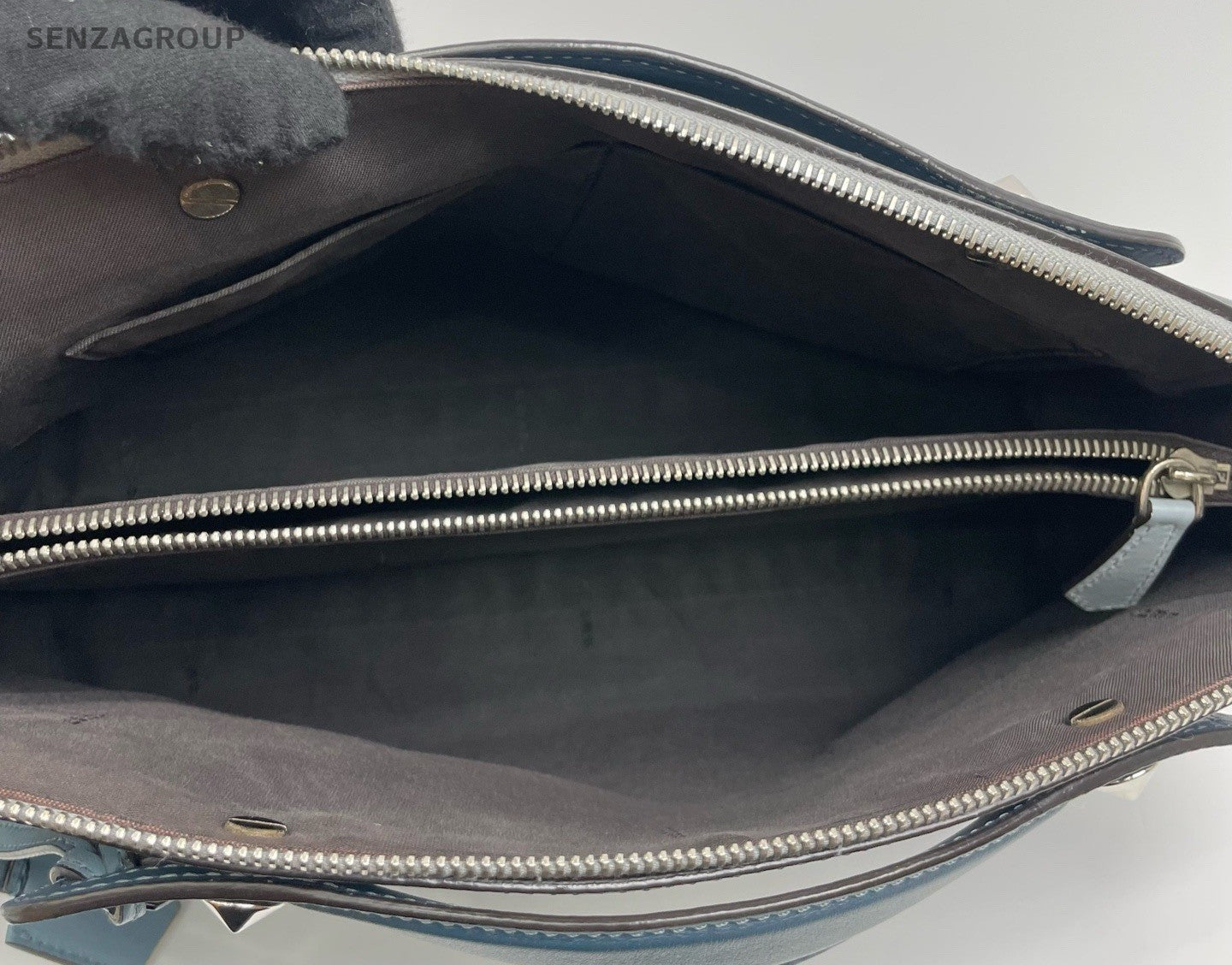 Fendi By the way MM Top Handle Shoudler Crossbody Bag Blue Women