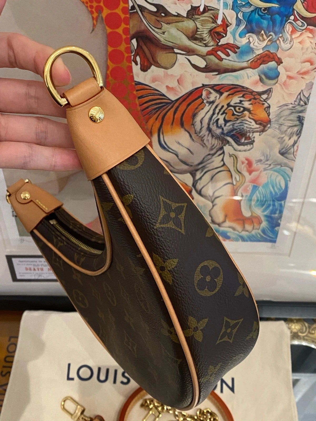 Louis Vuitton Canvas Monogram Pea Moon Bag For Women