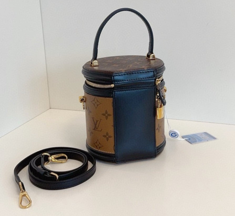 Louis Vuitton Cannes Monogram 2Way Top Handle Crossbody Brown Gold Women Classic