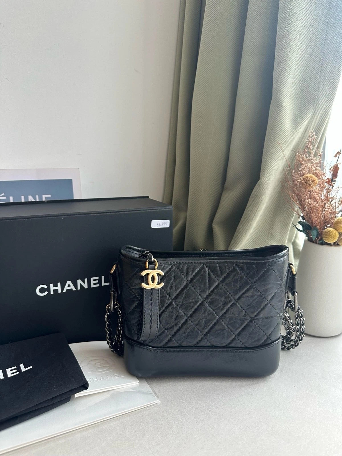 CHANEL Black Calfskin Small Shoulder Crossbody Bag For Women