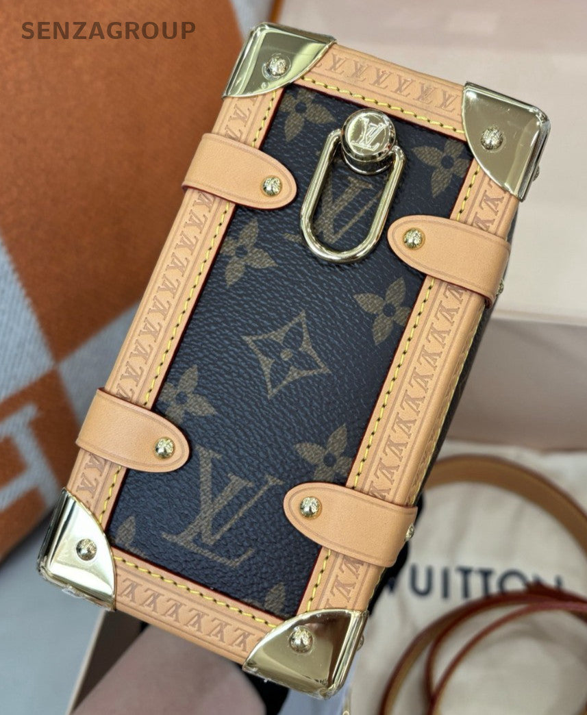 Louis Vuitton Monogram MM Shoulder Bag Crossbody Brown Gold Women Classic