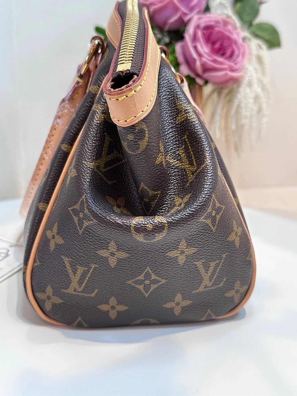 Louis Vuitton Canvas Small Tivoli Dumpling Handbag For Women