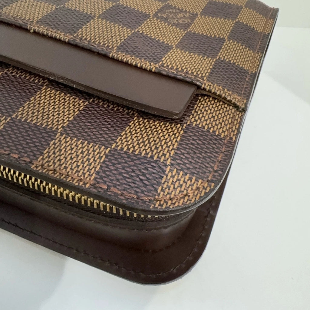 Louis Vuitton Damier Logo Patch Brown Clutch Bag For Women