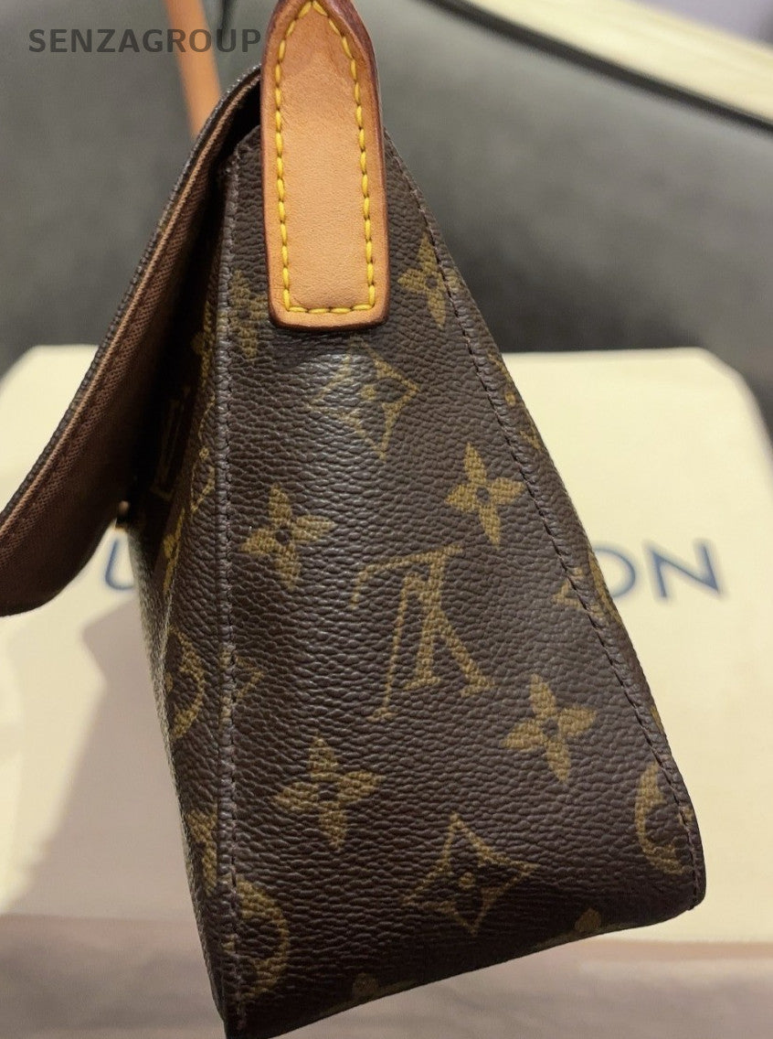 Louis Vuitton looping Monogram PM Top Handle Bag Brown Orange Women Classic