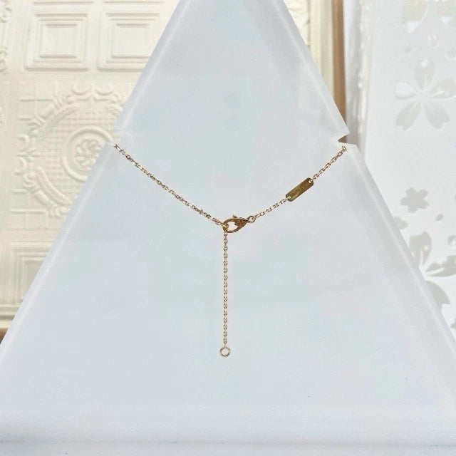 Van Cleef &amp; Arpels Vintage Alhambra Necklace Carnelian 18k Yellow Gold 16.5In