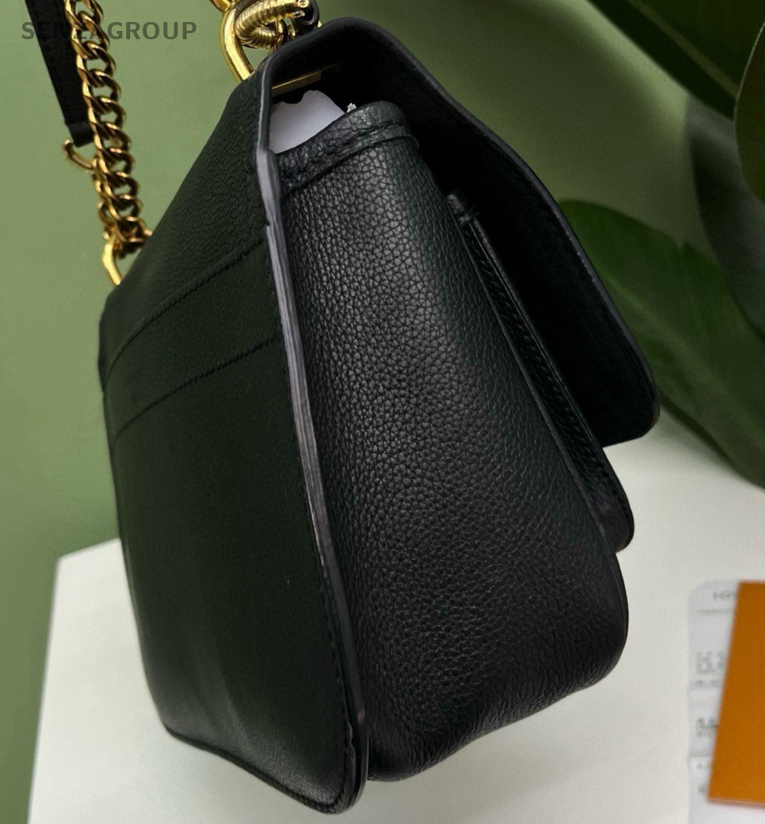 Louis Vuitton Lockme Chain Shoulder Bag Black Gold Women Classic Designer