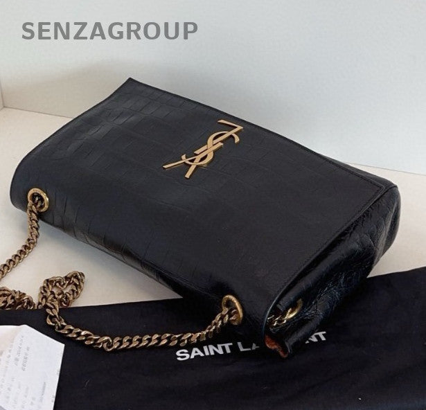 Saint Laurent Kate Chain Shoulder Bag Crossbody Black Gold Women Classic Fashion