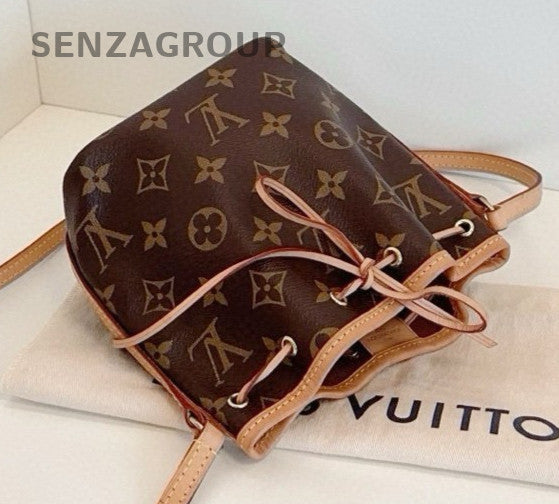 Louis Vuitton Nano Noe Drawstring Monogram Brown Crossbody bag Women