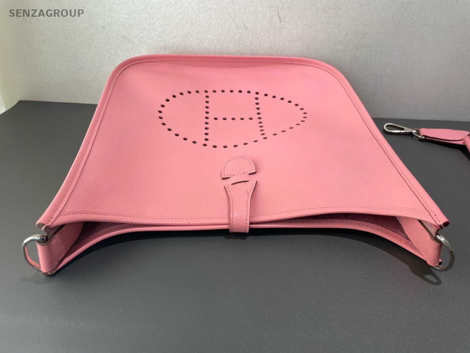 HERMES Evelyne 2Way Shoulder Bag Crossbody Pink Silver Women Classic