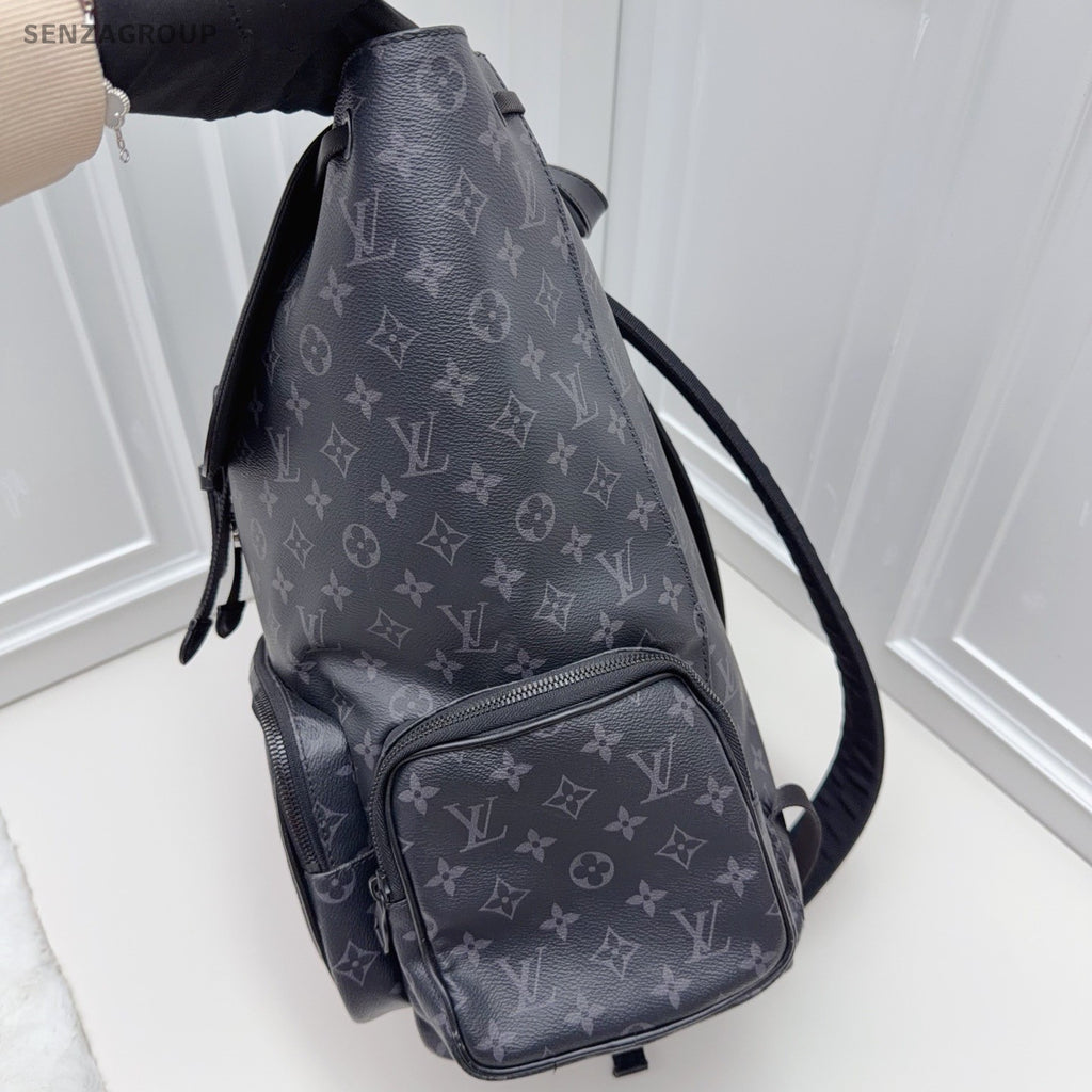 Louis Vuitton Trio Monogram Backpack Black Unisex Adults Classic