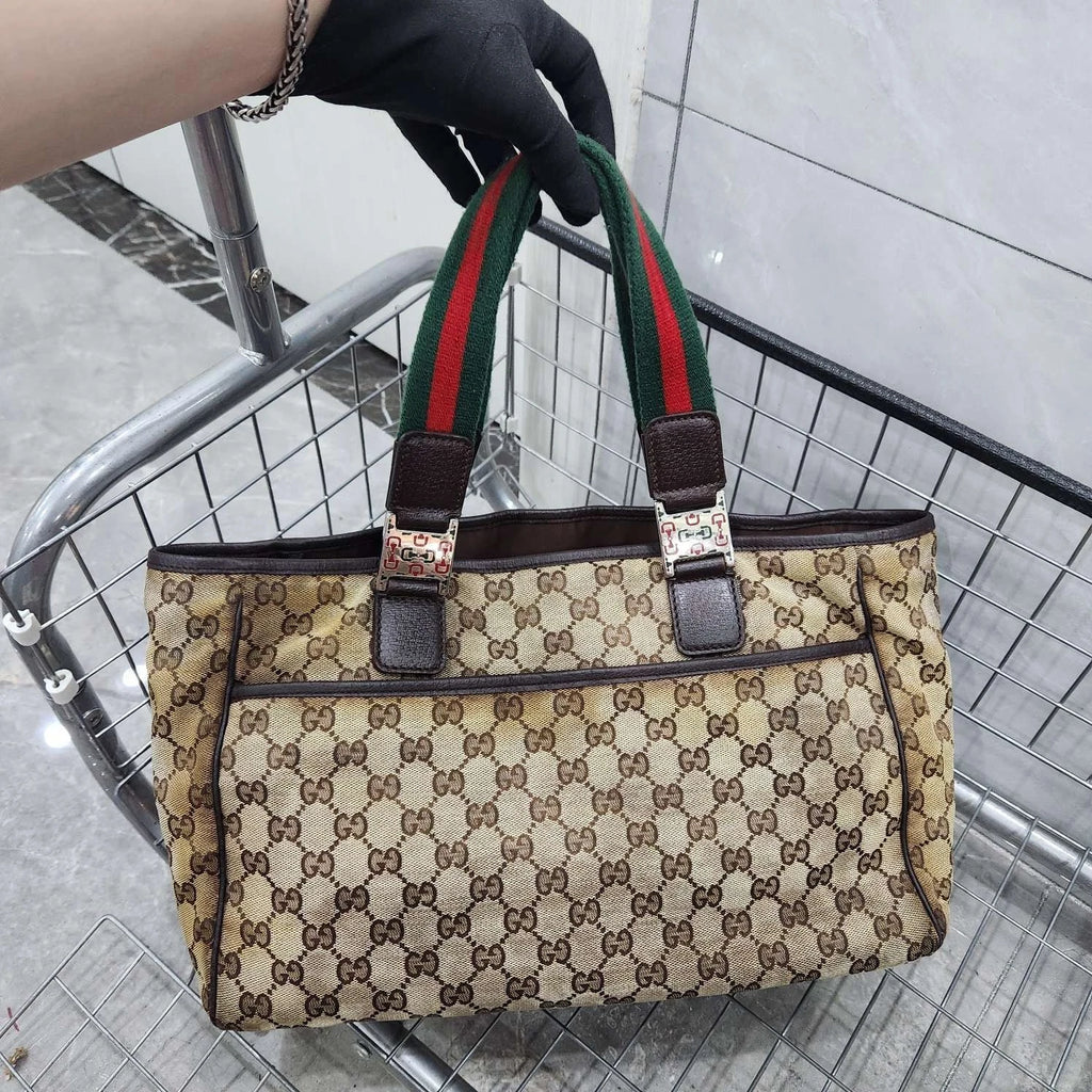 Gucci Canvas Monogram Tote Shoulder Handbag For Women