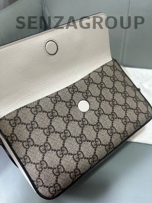 Gucci Horsebit 1955 Shoulder Bag White Gold Classic Women Crossbody
