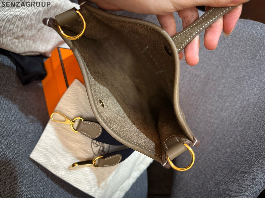 Hermès Evelyne Mini Bag Grey Gold Shoulder Crossbody Women's Fashion
