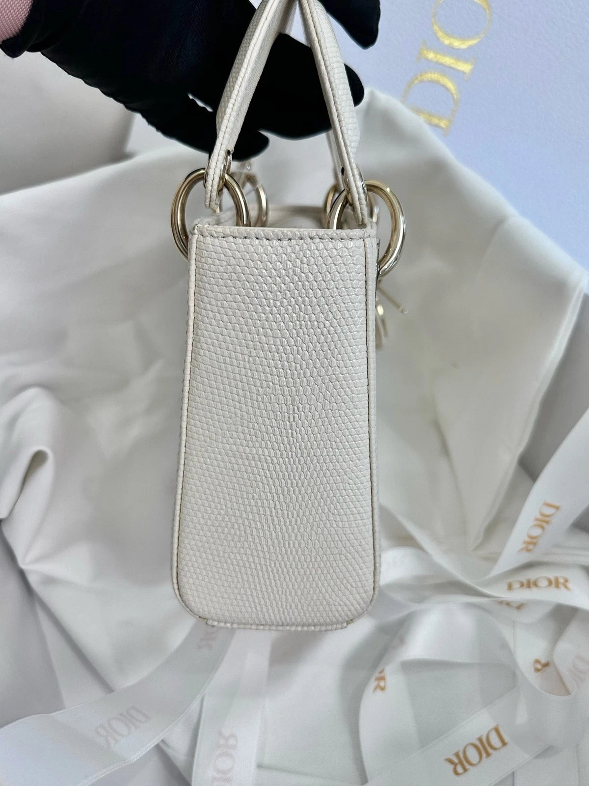 Dior Lady Dior 3-grid White Handbag Crossbody Bag For Women