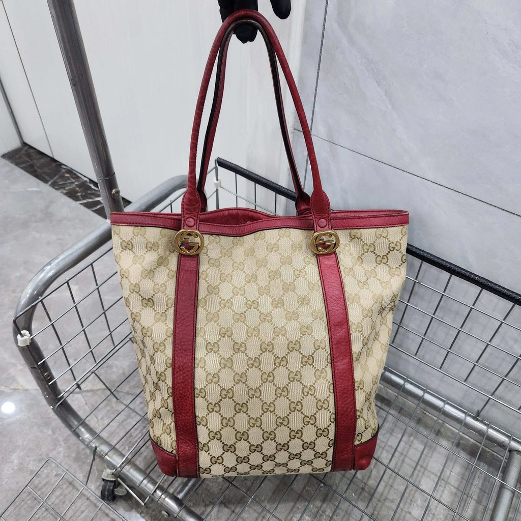 Gucci Canvas Monogram Tote Shoulder Handbag For Women