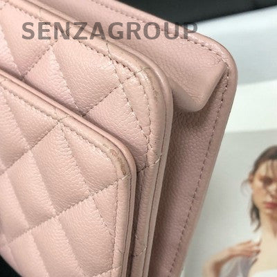 Chanel Pink Gold WOC Chain Shoulder Crossbody Bag Women Classic