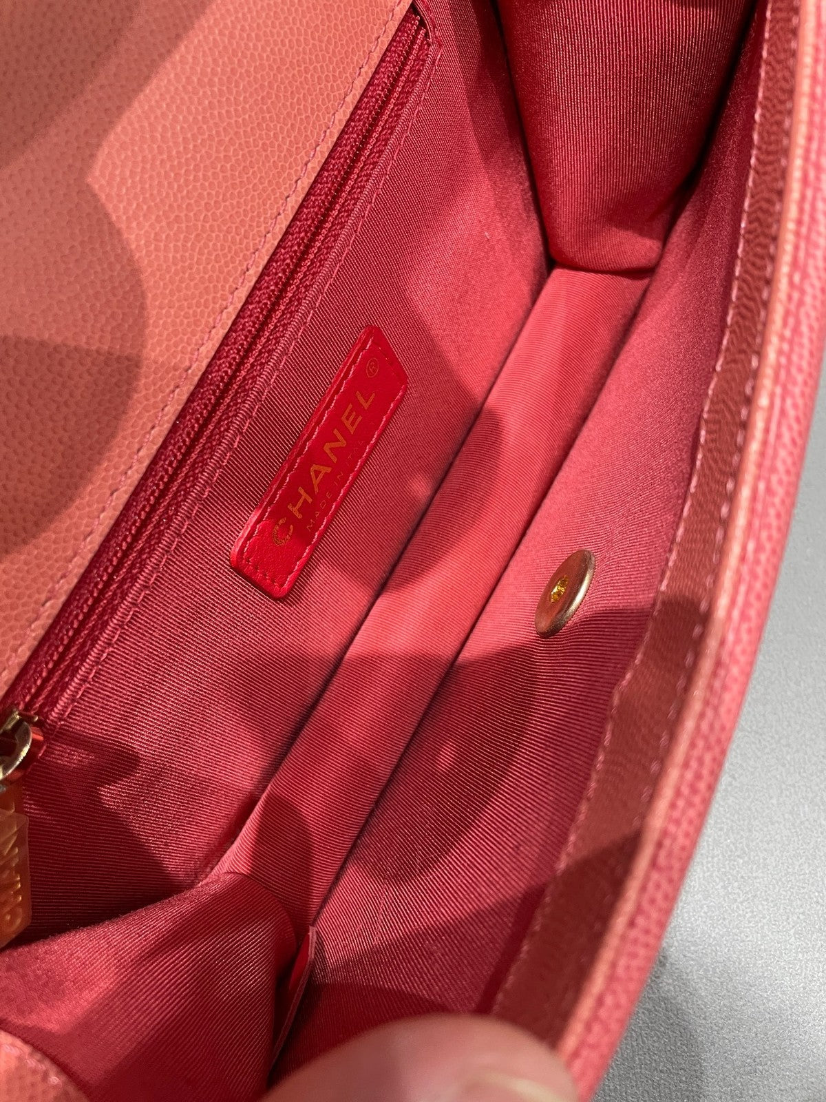 Chanel Classic Flap Bag Pink Gold Chain Shoulder Crossbody Quilted