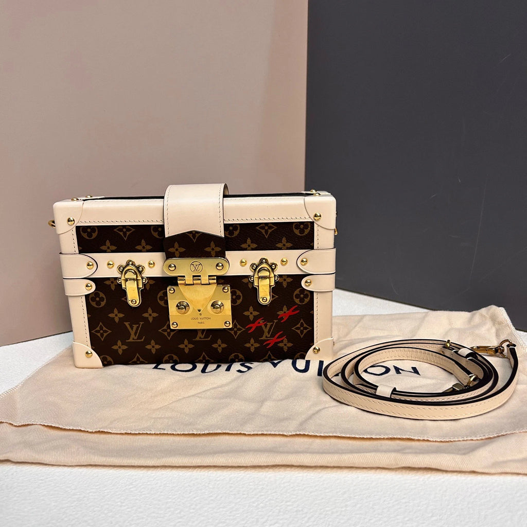 Excellent Louis Vuitton Petite Malle Monogram Trunk Shoulder Bag Crossbody