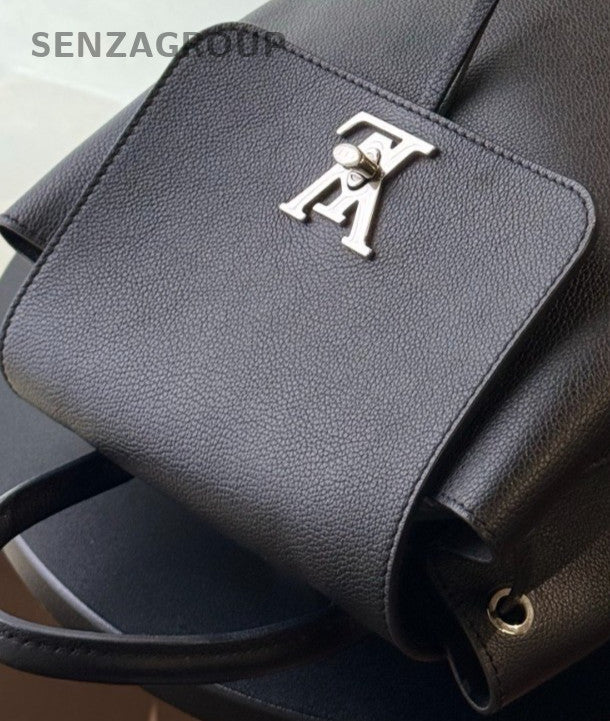 Louis Vuitton Lockme Backpack Black Silver Unisex Adults Classic
