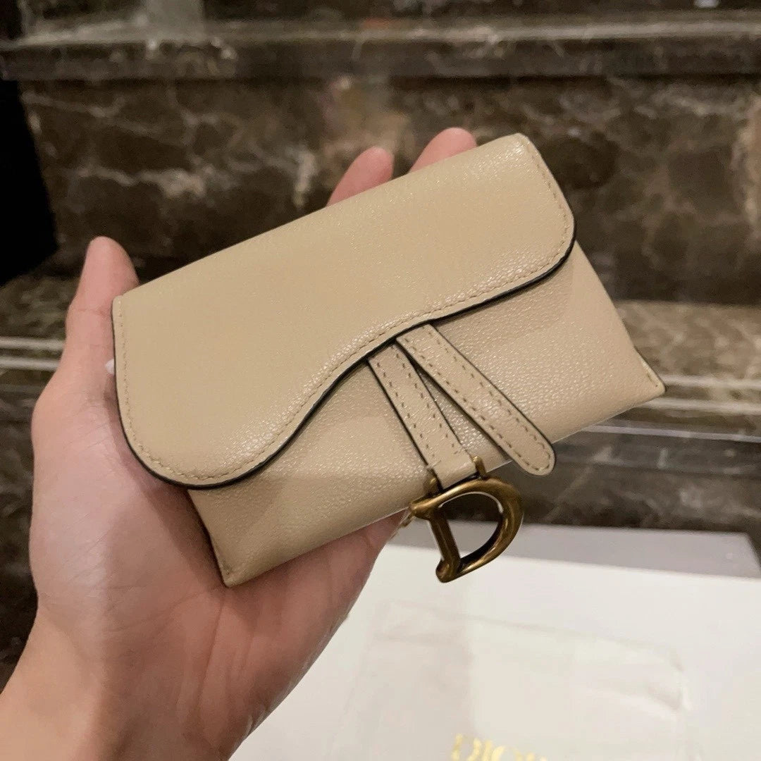 Dior Saddle Beige Chain Bag Wallet Excellent