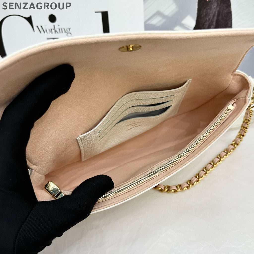 Louis Vuitton Ivy Monogram Chain Shoulder Bag White Pink