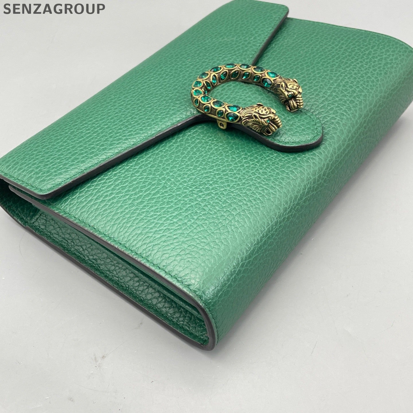 Gucci Dionysus WOC Chain Shoulder Crossbody Bag Green Silver Women Classic