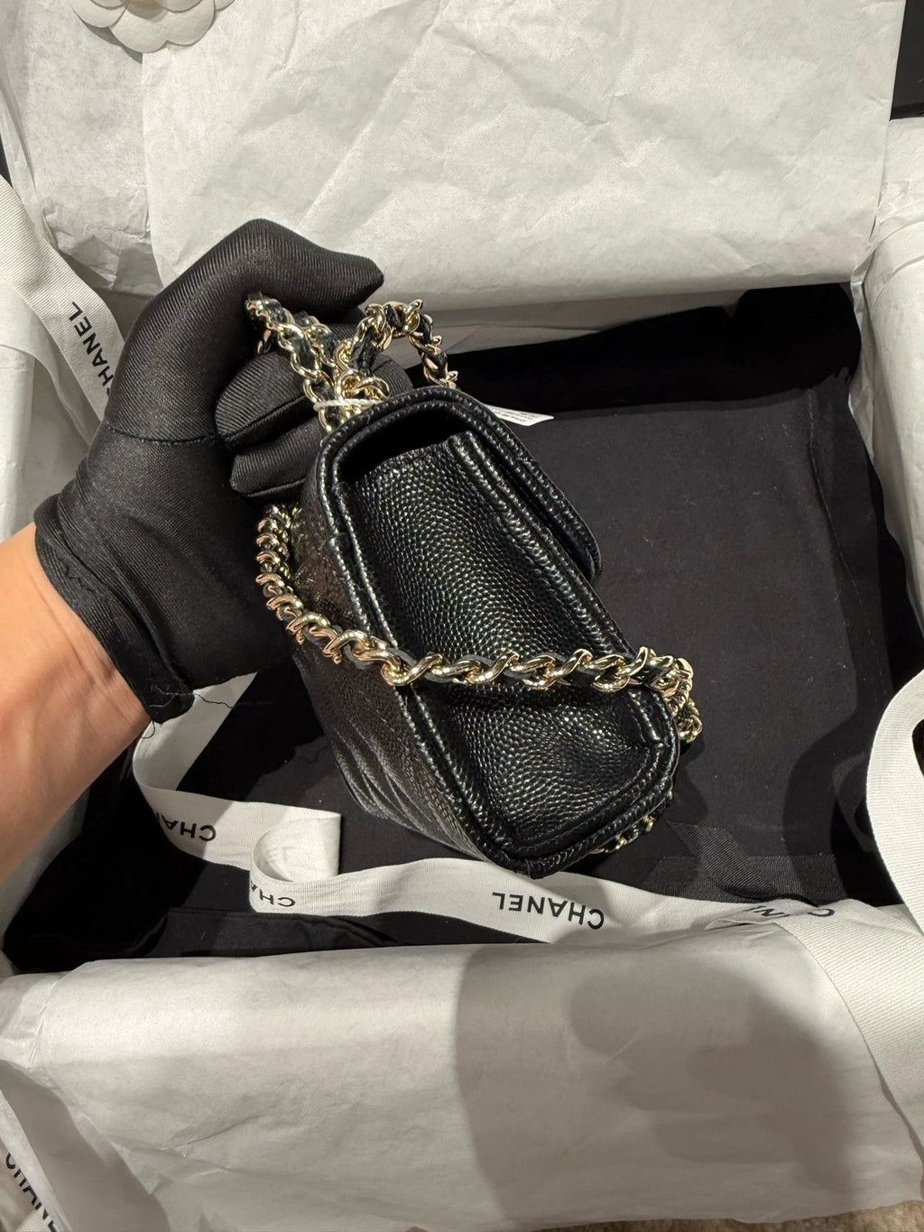 New CHANEL Kelly Mini Vertical Calfskin Top Handle Bag For Women
