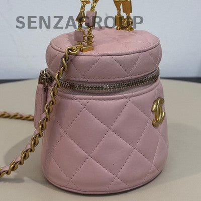 Chanel Mini Classic Flap Bag Pink Gold Lambskin Chain Shoulder Bag