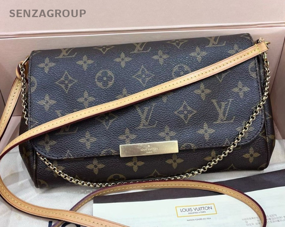 Louis Vuitton Favorite MM Monogram Chain Shoulder Bag Crossbody Women Classic