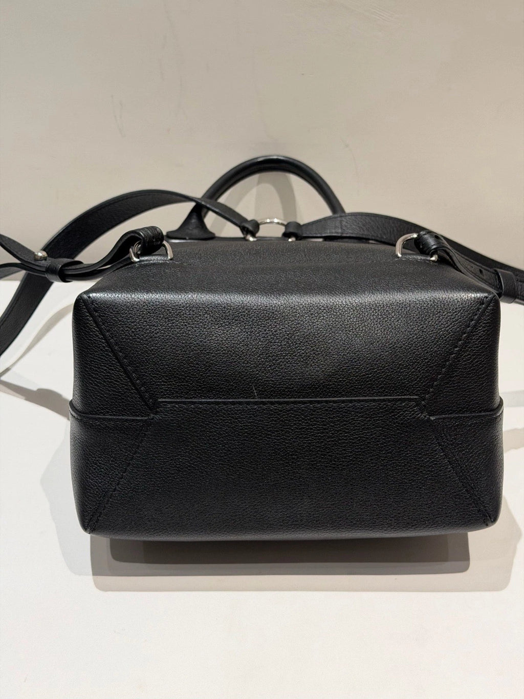 Louis Vuitton Lock Me Backpack Black Silver Used Women Classic