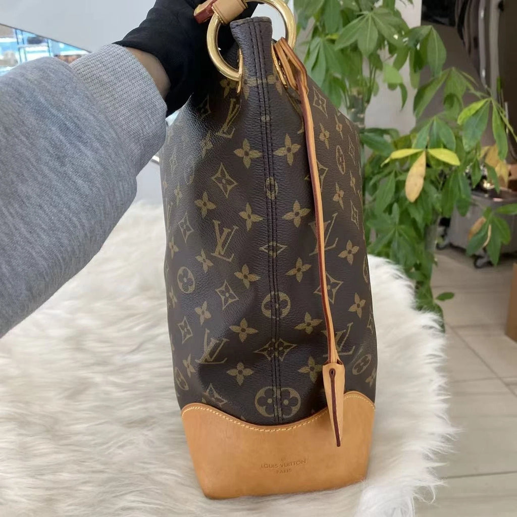 Louis Vuitton Delightful Monogram Tote Shoulder Bag Brown Classic Women