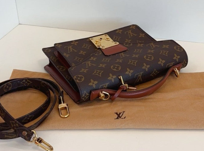 Louis Vuitton Vintage Monceau Monogram Top Handle 2way Shoulder Handbag Brown