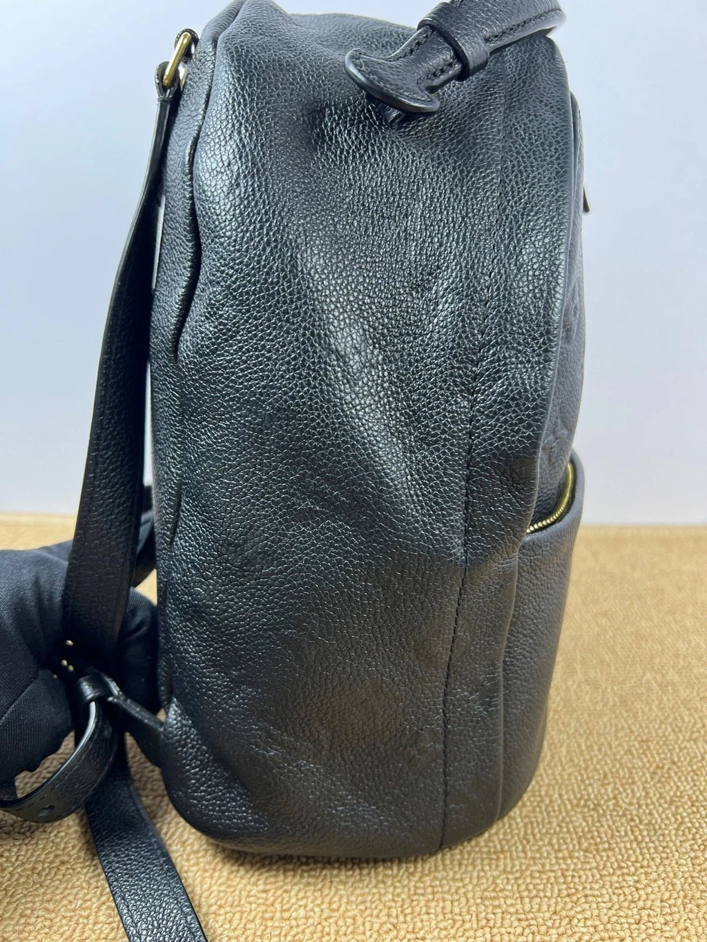Louis Vuitton Sorbonne Monogram Empreinte Calfskin Backpack Black Gold Unisex