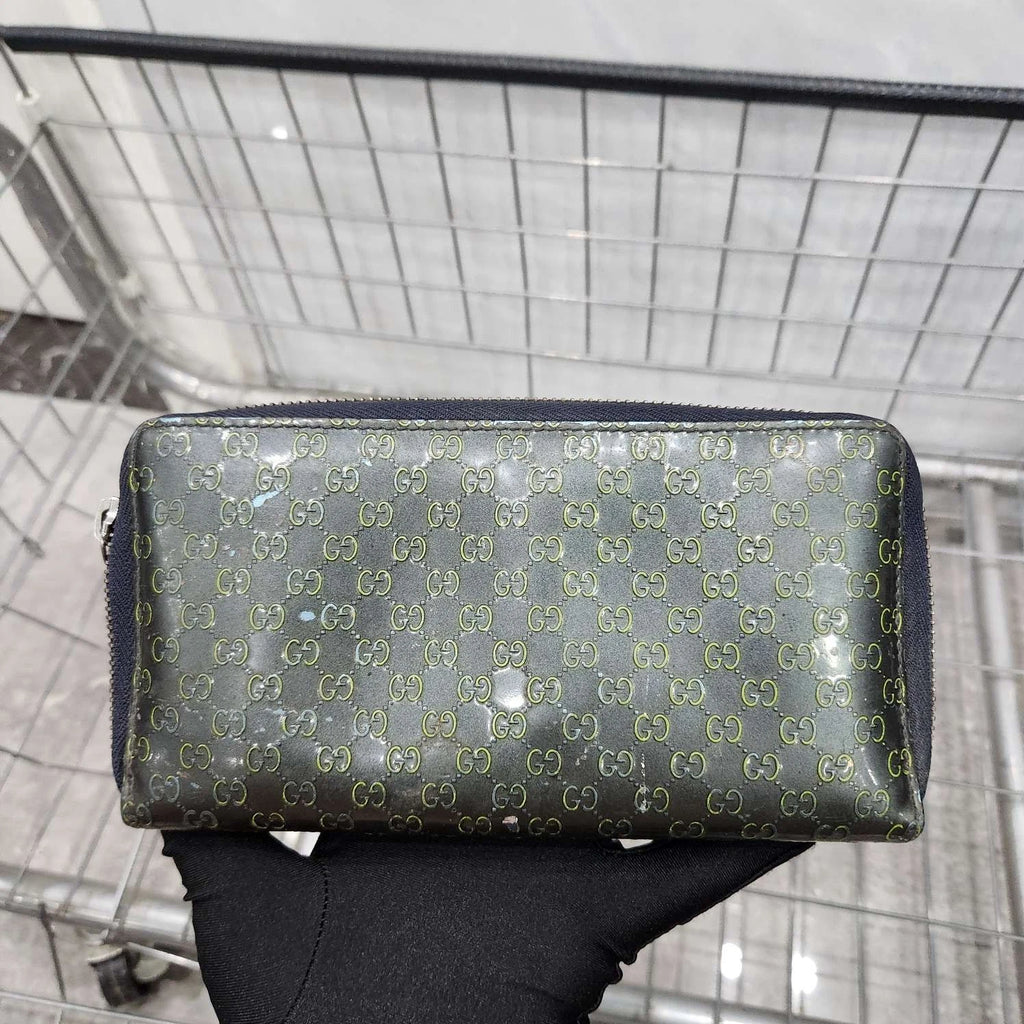 Gucci Patent Leather Embossed Long Wallet Clutch For Women