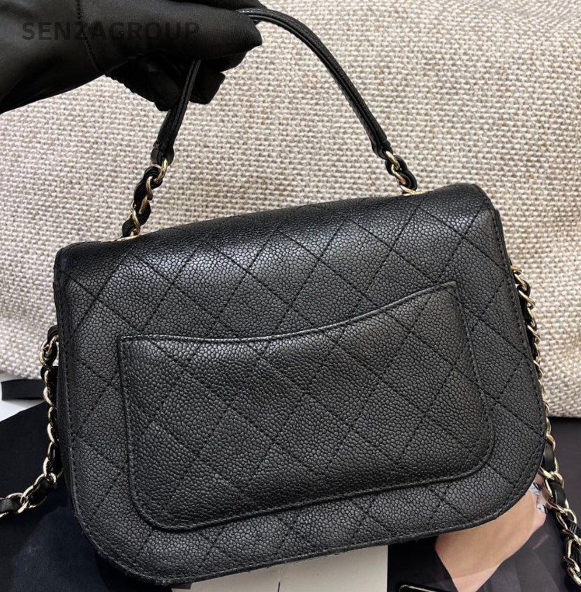 Chanel Cuba Chain Shoulder Bag Diamond Black Gold Women Classic Designer