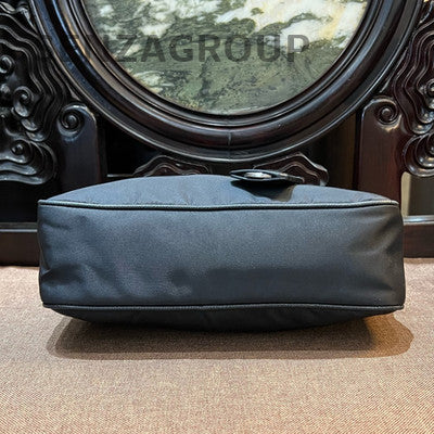 Prada Black Silver Hobo Chain Shoulder Crossbody Bag Women Classic