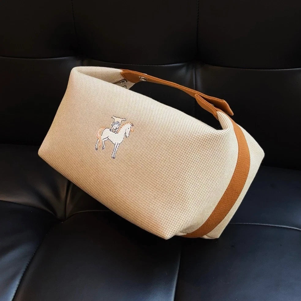 Hermes Hobo GM Top Handle Bag Beige Brown Women Fashion