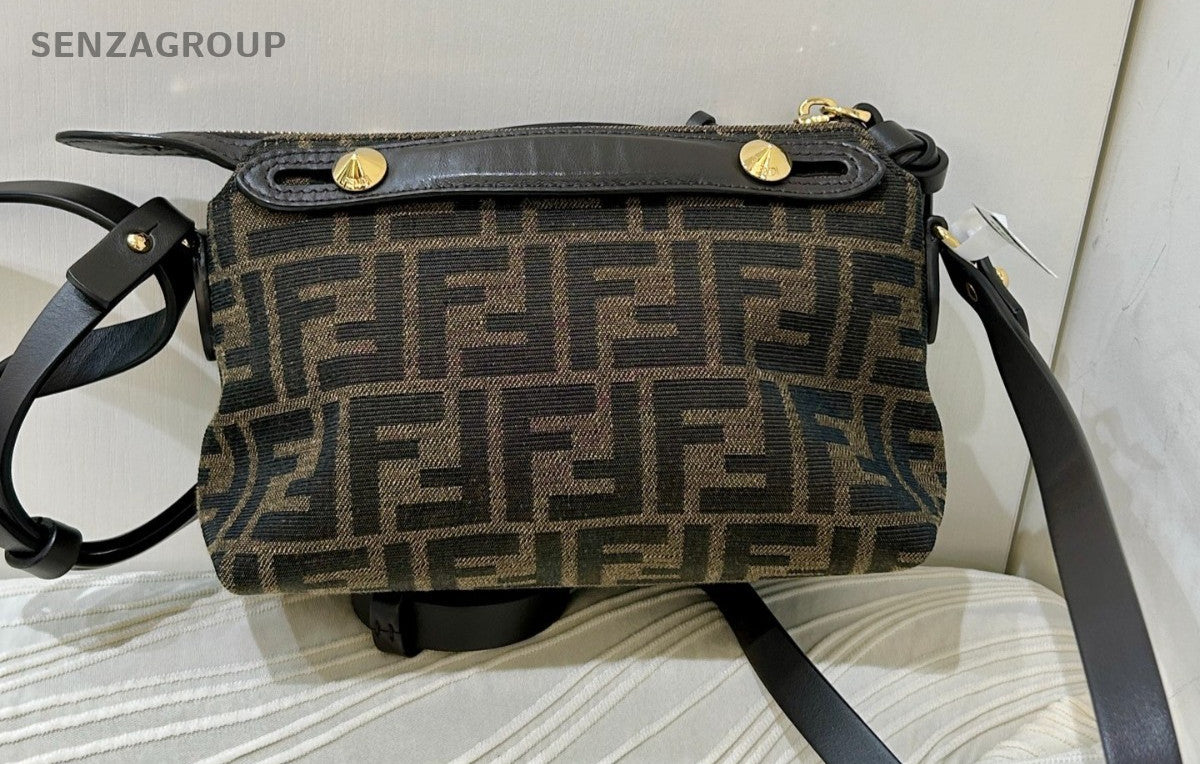 FENDI Classic BYTHEWAY Boston Crossbody Handbag Brown