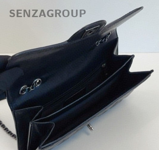 Chanel Classic Flap Chain Diamond Black Silver Shoulder Bag Crossbody Women