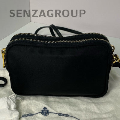 Prada Nylon Mini Camera Bag Black Gold Shoulder Crossbody Classic Women