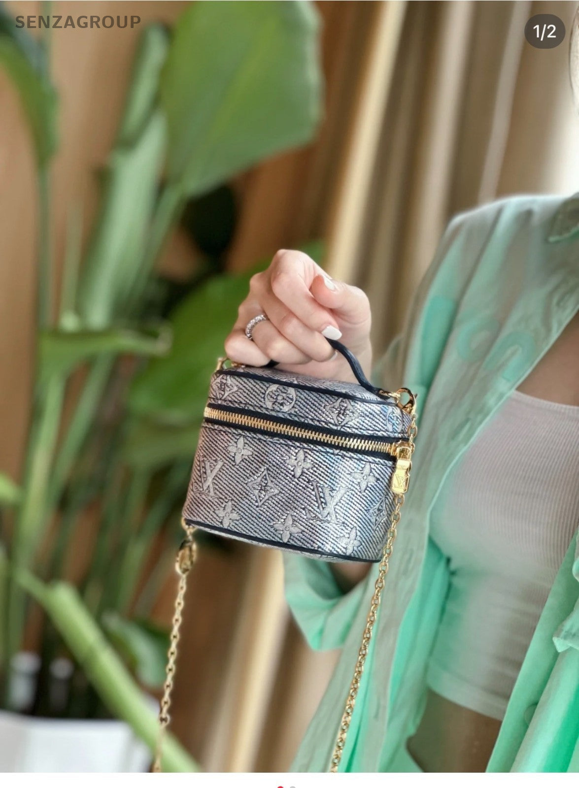 Louis Vuitton Micro Vanity Top Handle 2way Chain Shoulder Handbag Women