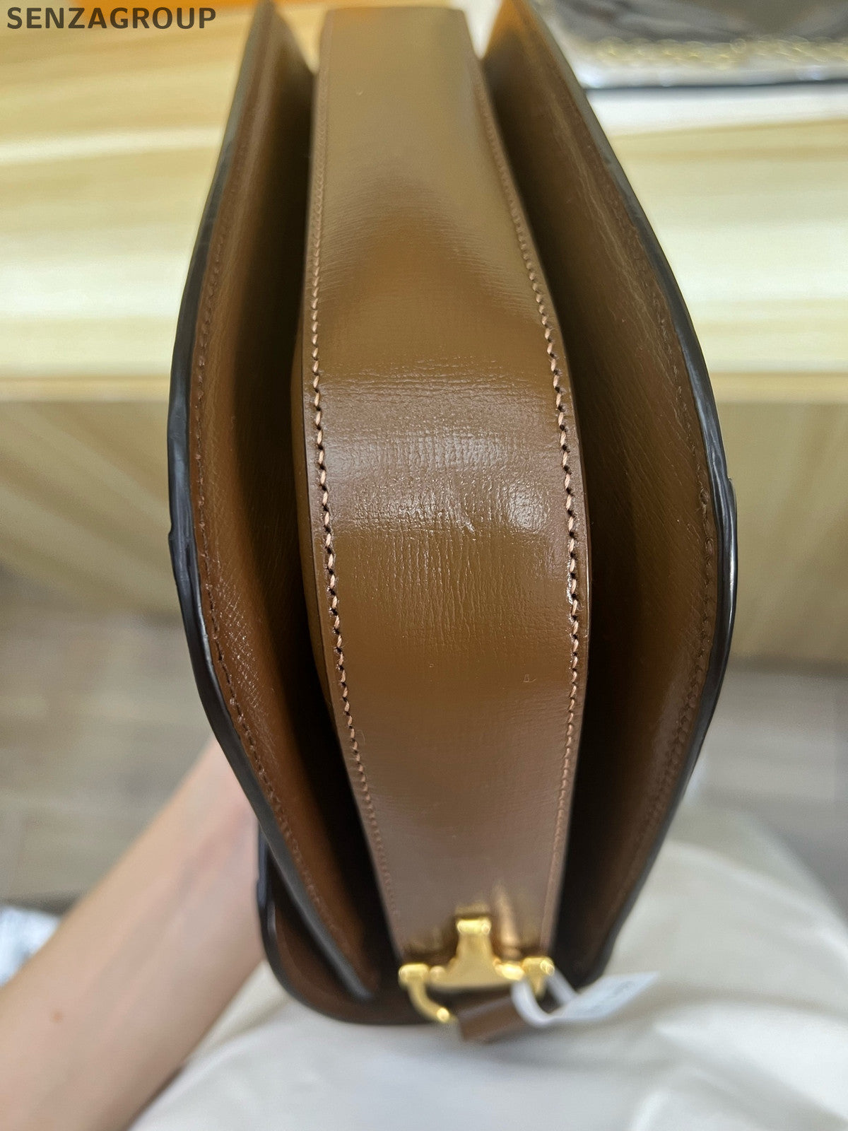 Gucci 1955 Medium GG Supreme Shoulder Bag Brown Gold Hardware Classic Women
