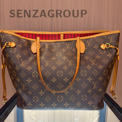 Louis Vuitton Monogram Neverfull MM Tote Bag Brown Classic Women's